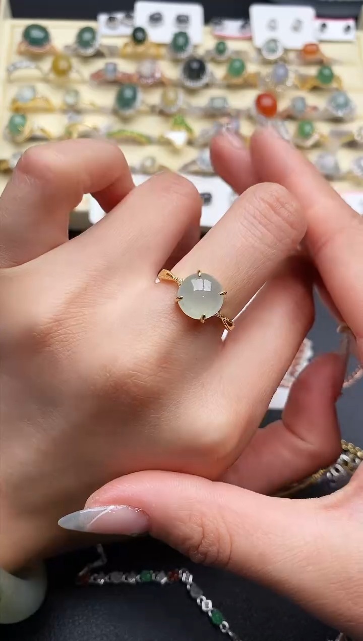 【闪购商品】翡翠戒指银S925镶嵌111111111+2