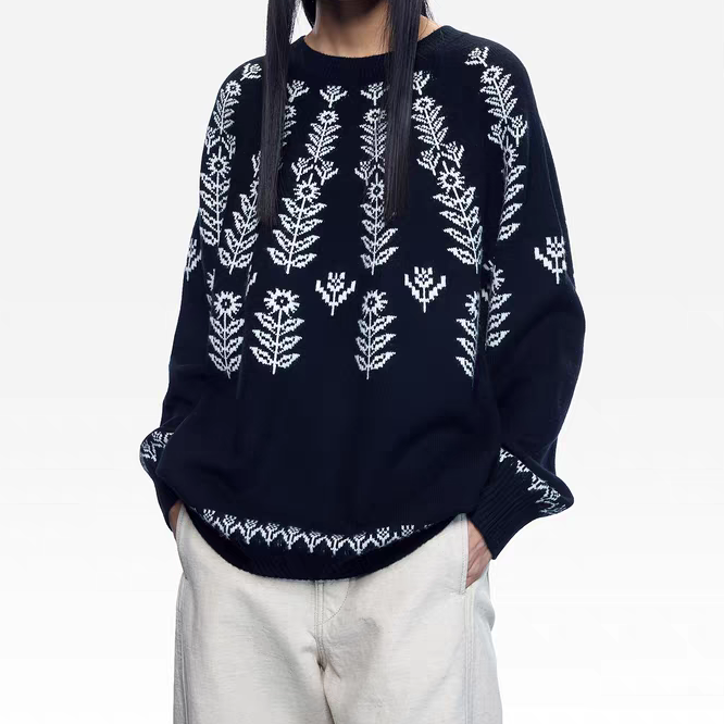 2169【刘雯同款】费尔岛虚提绒套衫25年秋冬新品陈都灵同款针织衫