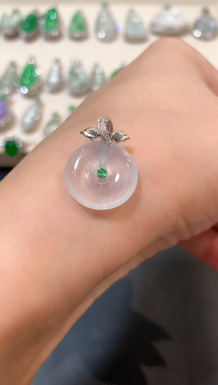 翡翠18K金镶嵌吊坠(不含链)b43多样性一件发货