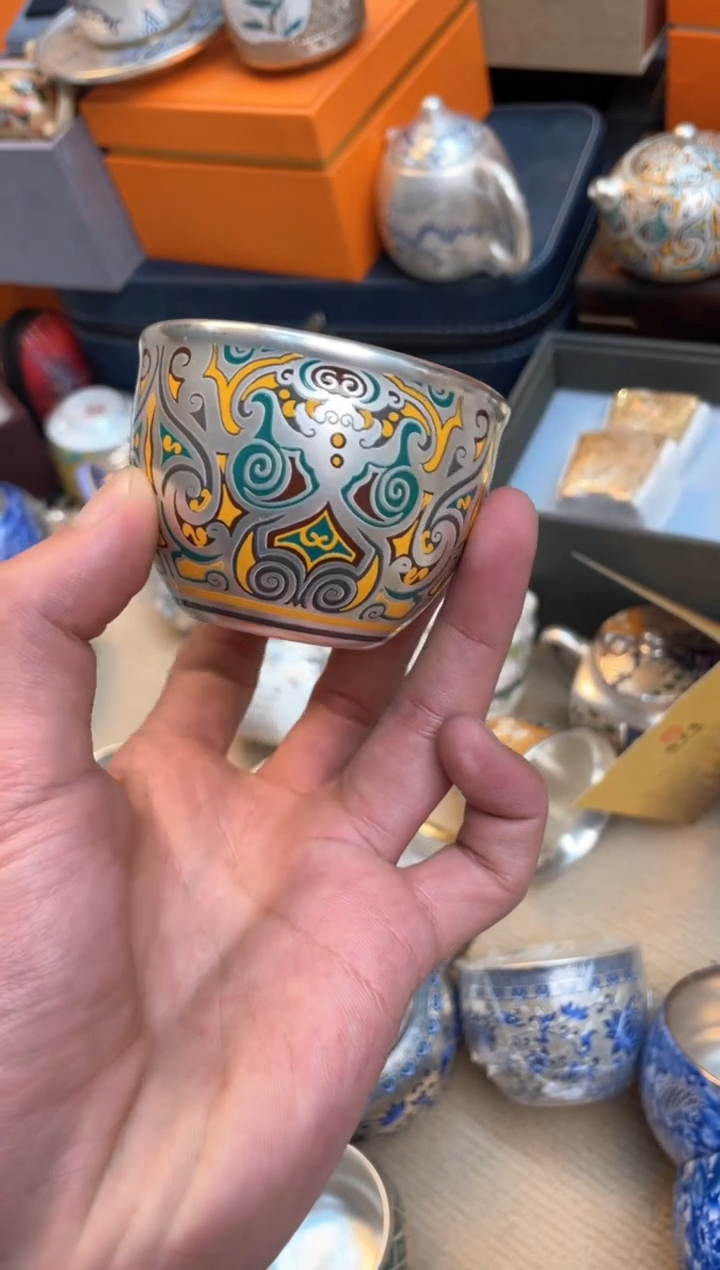 【闪购商品】瓷片@@@@@@@@@@@@饕餮金银错银杯