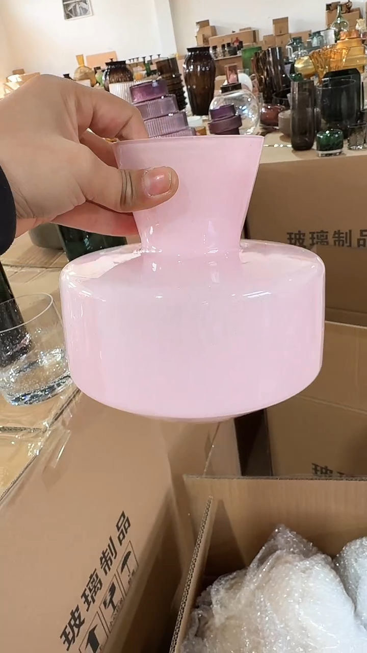 【闪购商品】玻璃粉色扁瓶