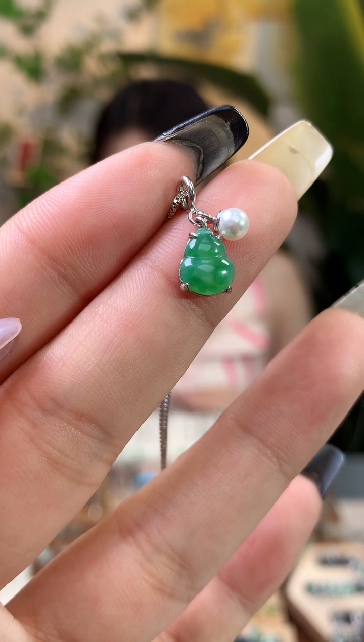 翡翠银S925镶嵌吊坠(不含链)【挽石珠宝】天然缅甸翡翠DZ