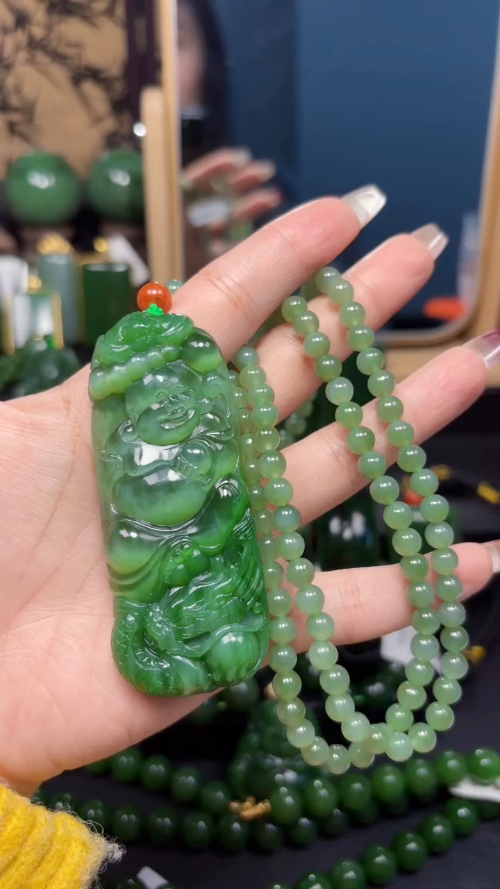 【闪购商品】和田玉（碧玉）吊坠(赠链)未镶嵌1