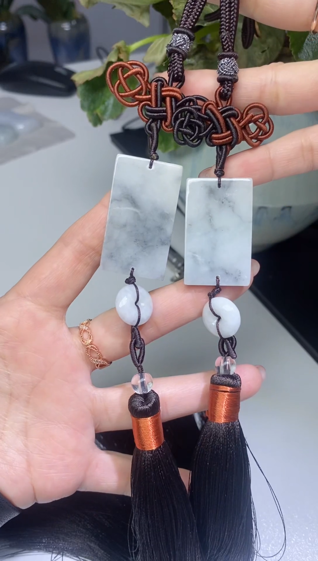 【闪购商品】翡翠吊坠(不含链)未镶嵌天然缅甸翡翠A货车挂一对