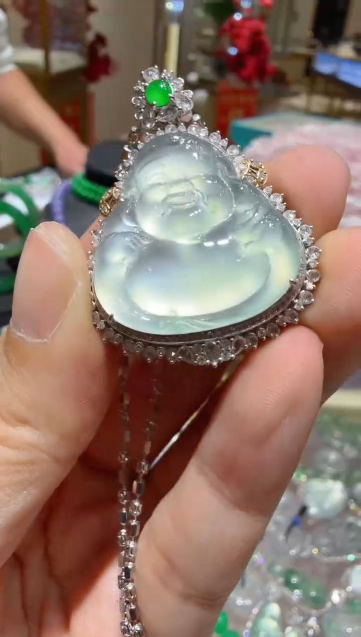 吊坠(不含链)18K金镶嵌翡翠多样性团购发一件