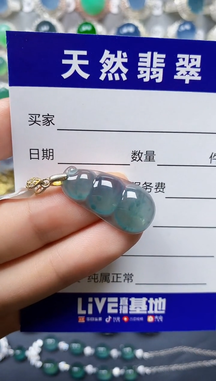 翡翠银S925镶嵌颈饰0235