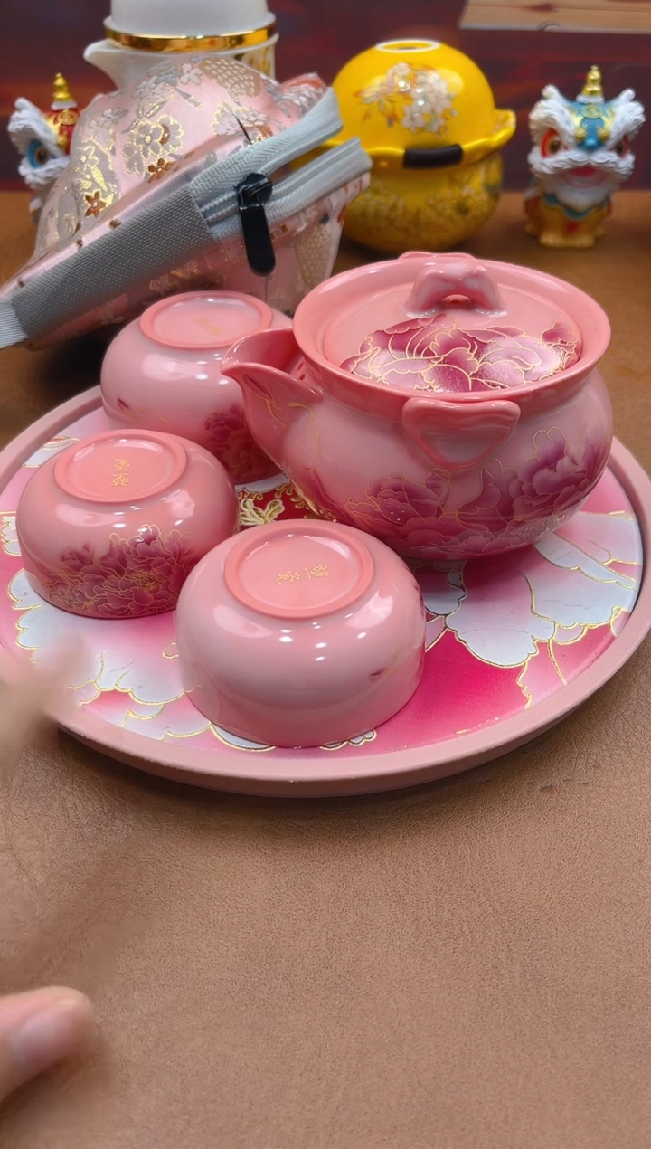 陶瓷茶具摆件旅行套组