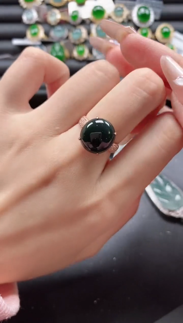 【闪购商品】翡翠戒指银S925镶嵌51151