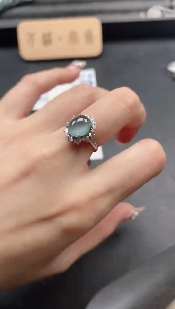 银S925镶嵌戒指翡翠51151