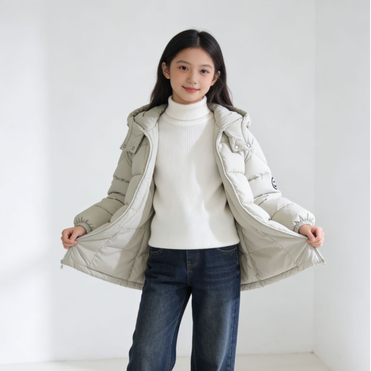 9805999高端专享老林家儿童冬款羽绒服绿色（靠谱）