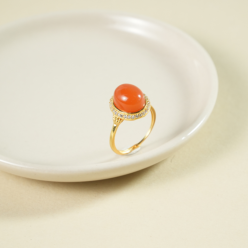 【老掌柜讲珠宝】南红单珠戒指 DAD011203