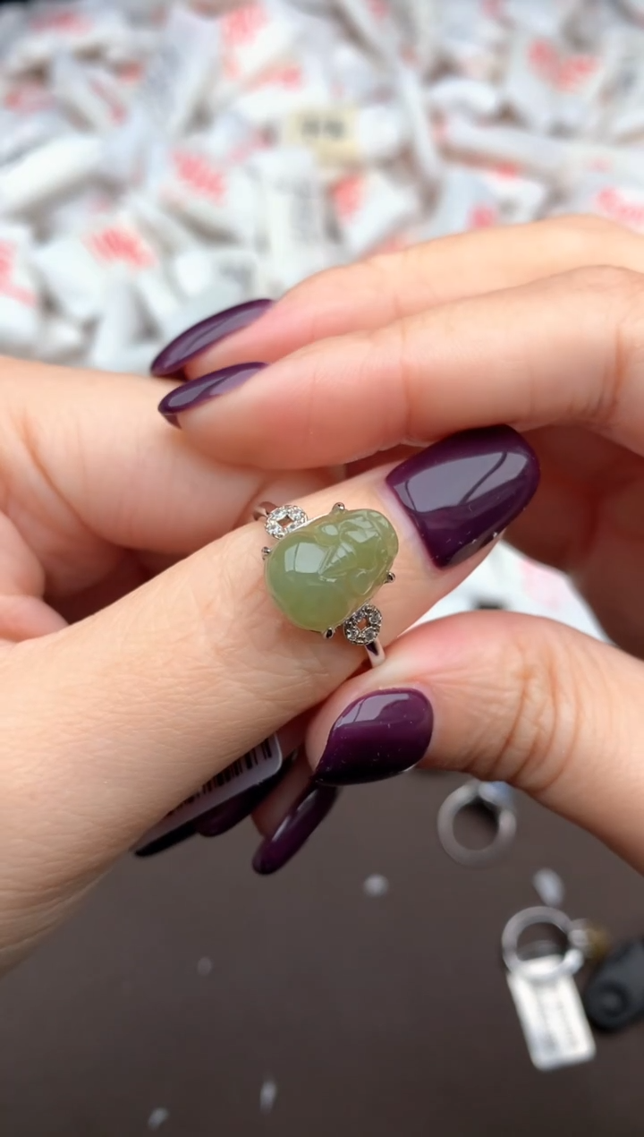 【闪购商品】翡翠戒指银S925镶嵌一 