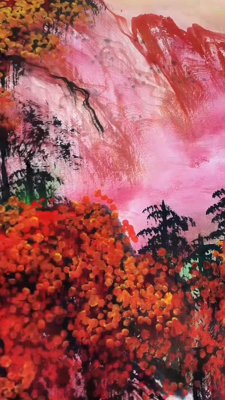 书法刘华亮红山水