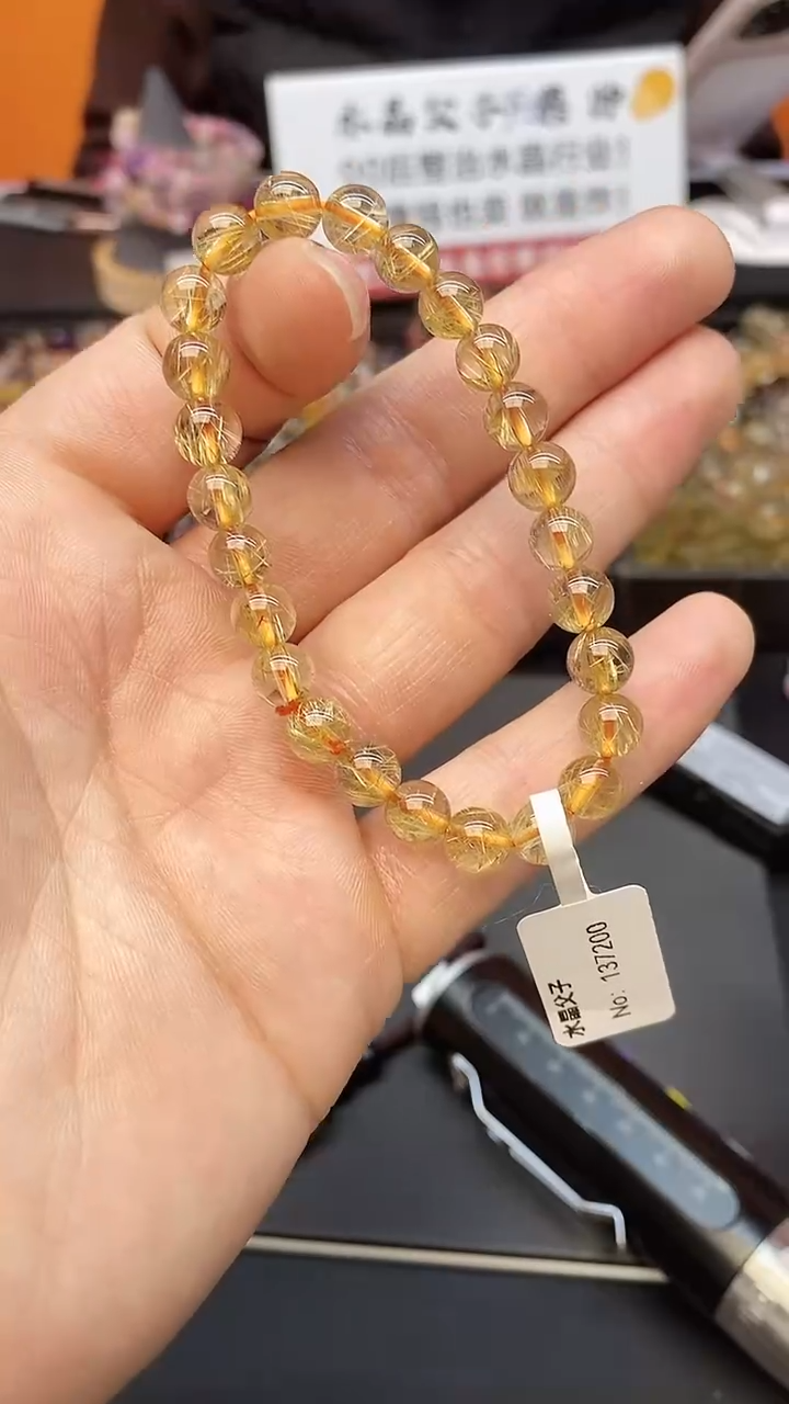 【闪购商品】水晶手串未镶嵌A89 金发 7mm