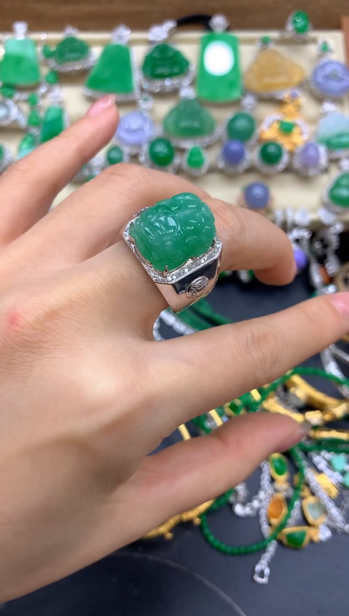 【闪购商品】翡翠戒指18K金镶嵌603-中国好珍宝