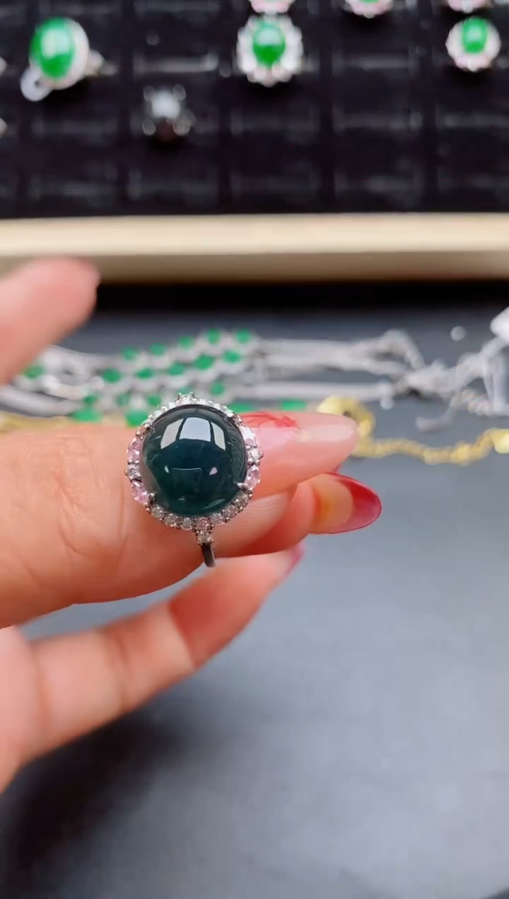 【闪购商品】翡翠戒指银S925镶嵌321321