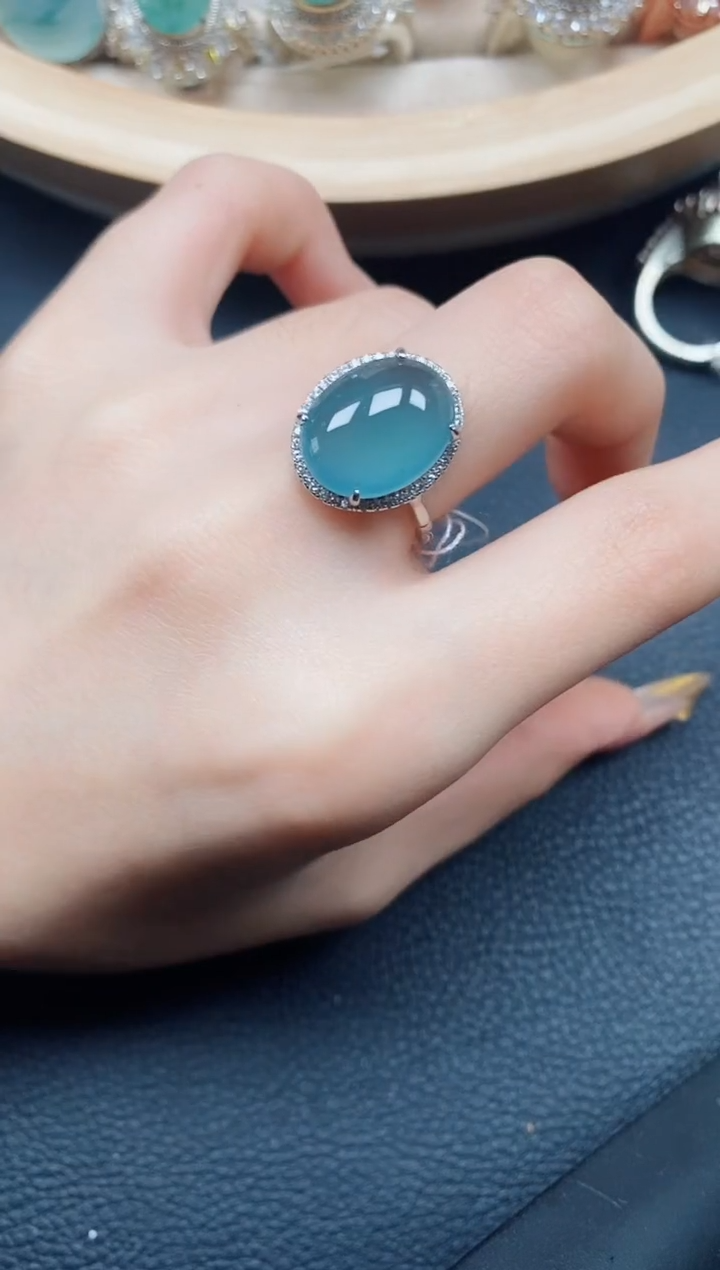 【闪购商品】翡翠戒指银S925镶嵌翡翠