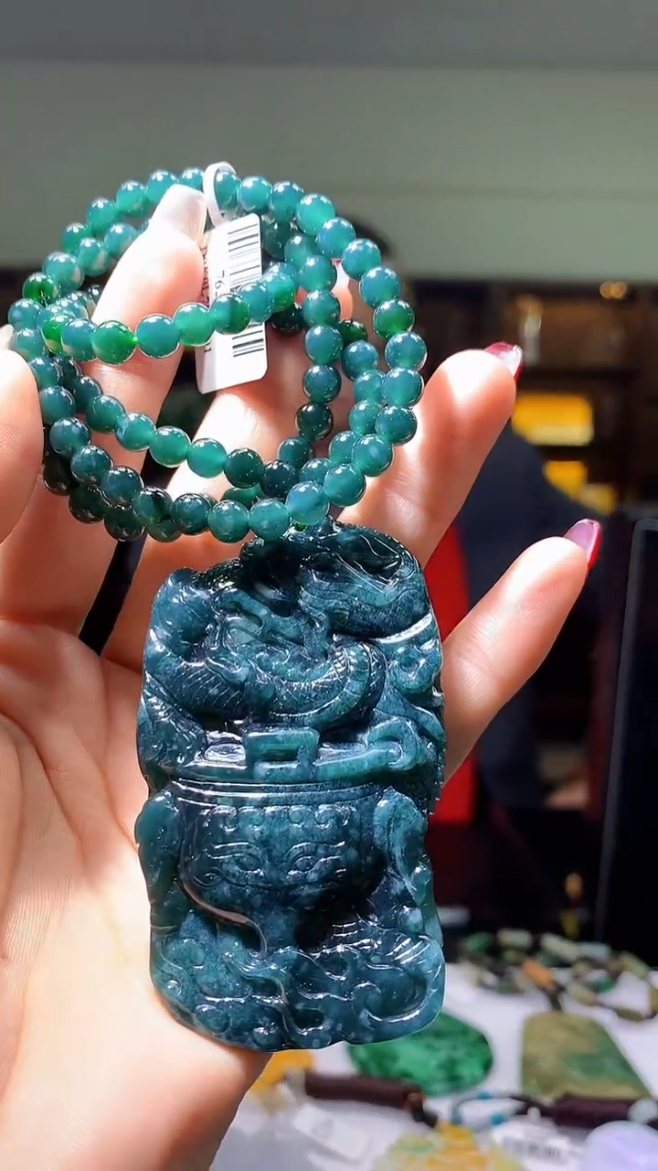 【闪购商品】定制翡翠未镶嵌1057hm-货挂件(赠珠链）42