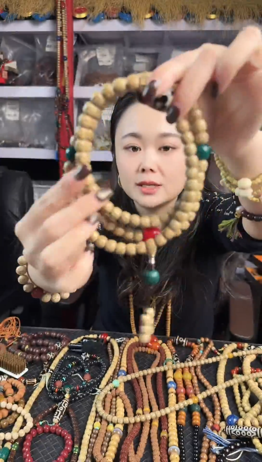 手串星月菩提老陈籽绿幽灵108