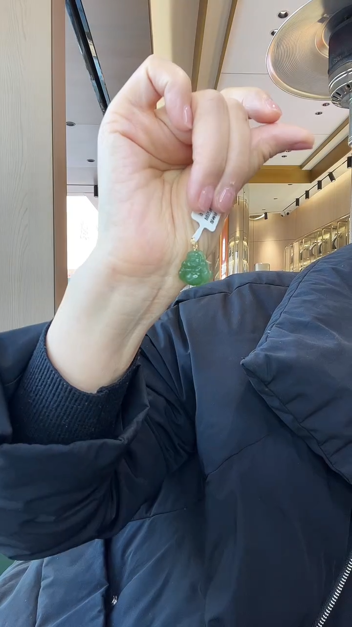 【闪购商品】和田玉吊坠18K金镶嵌花扣佛公