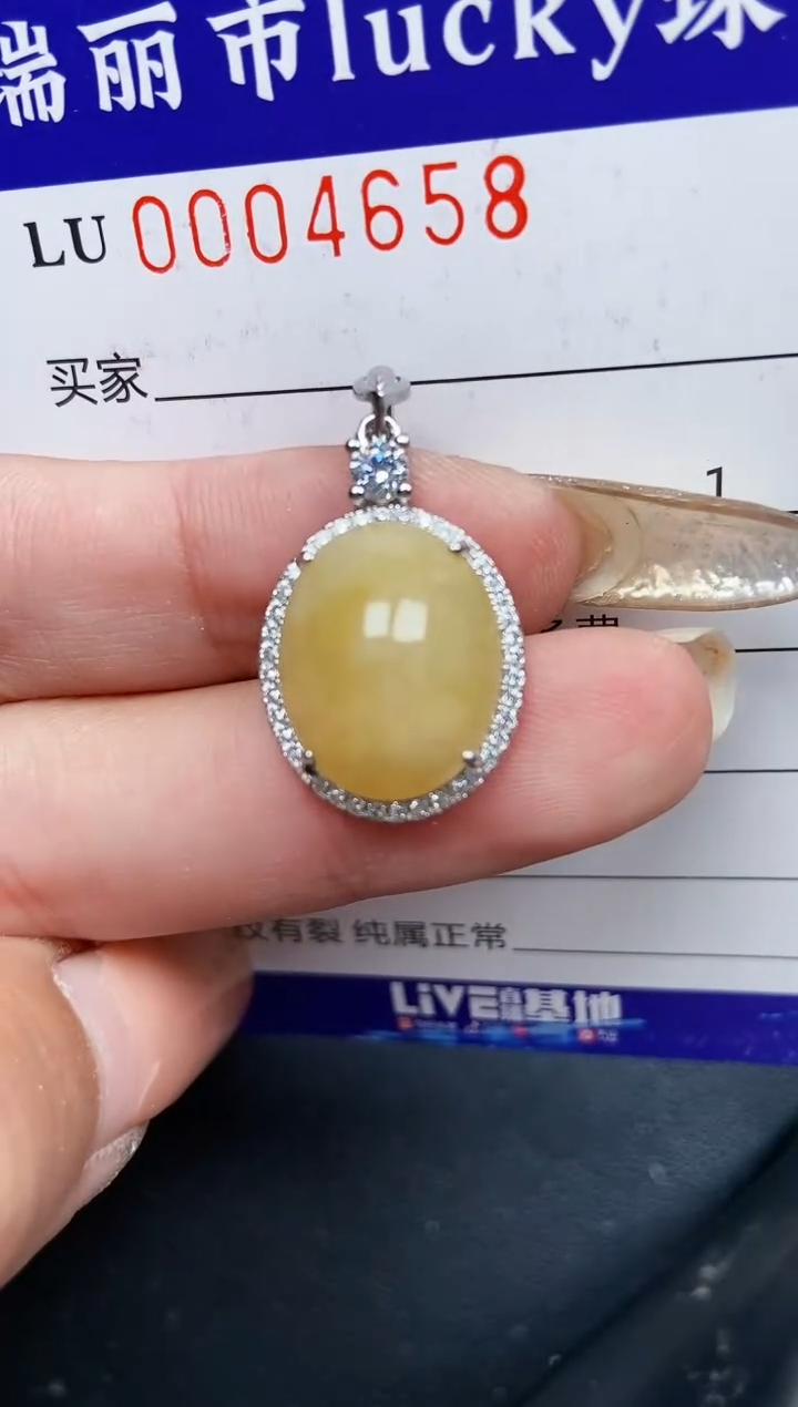 【闪购商品】翡翠颈饰银S925镶嵌4658