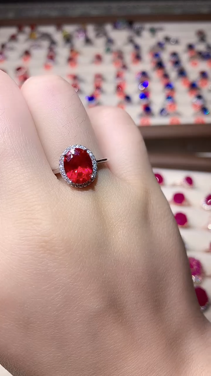 【闪购商品】红宝石戒指银S925镶嵌000