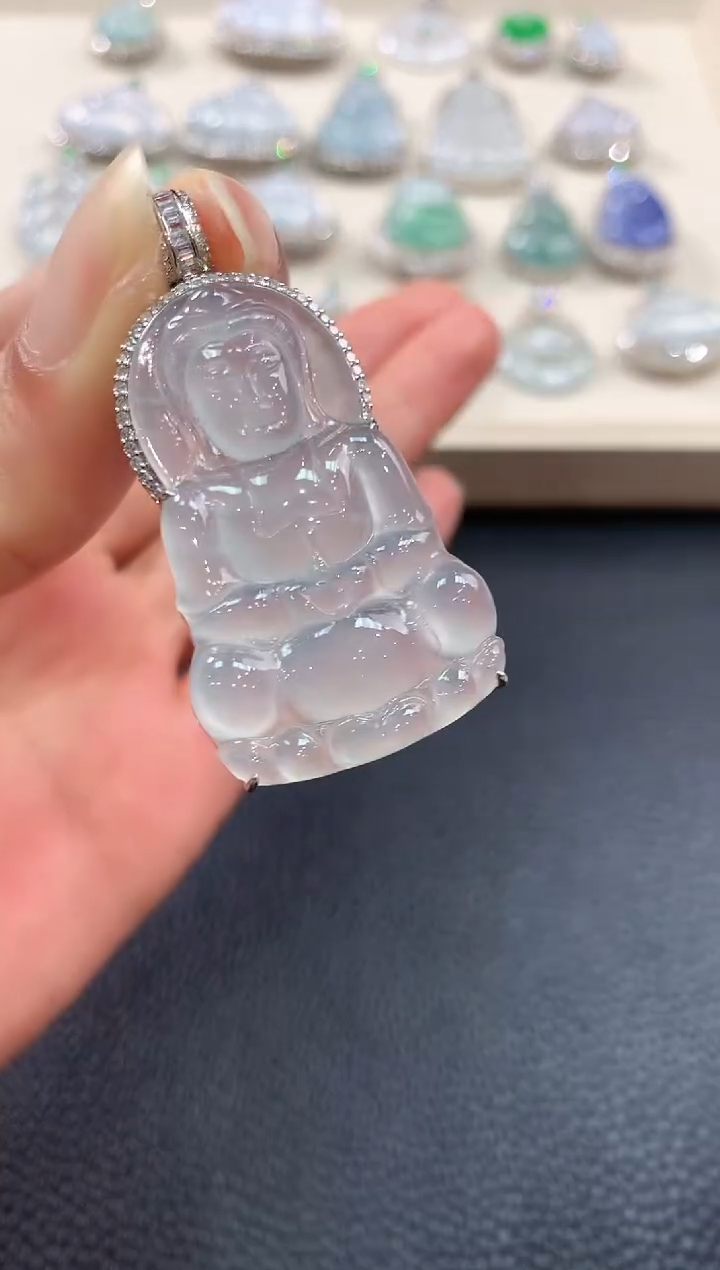 【闪购商品】翡翠吊坠(不含链)18K金镶嵌b151       