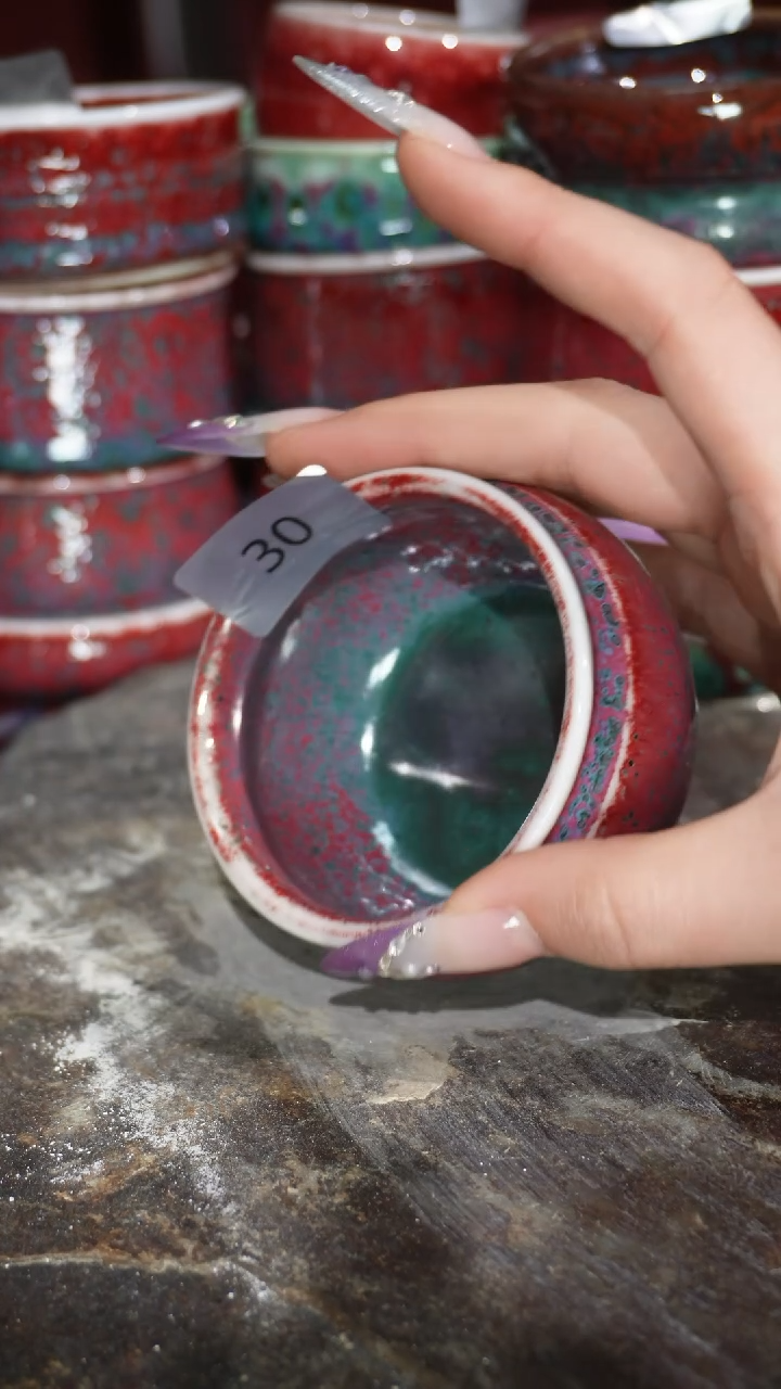 摆件陶精品窑变钧瓷茶器