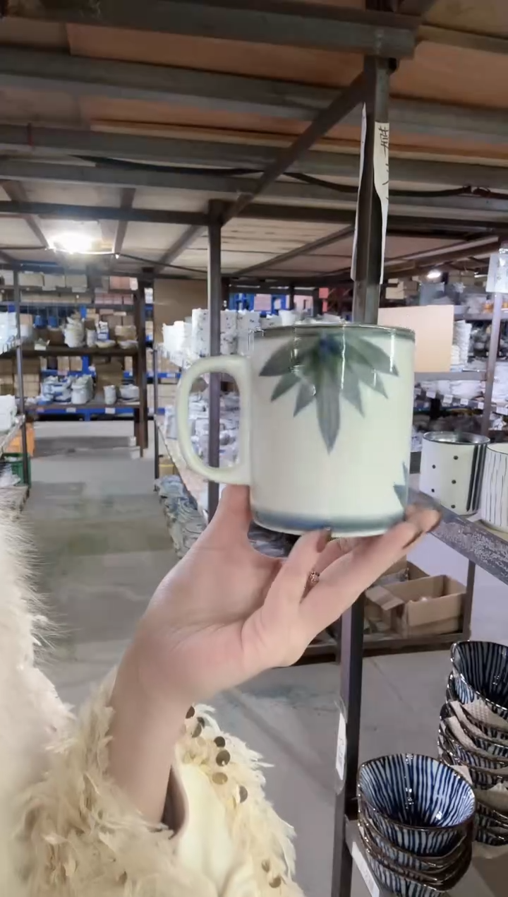 陶竹叶马克杯一个