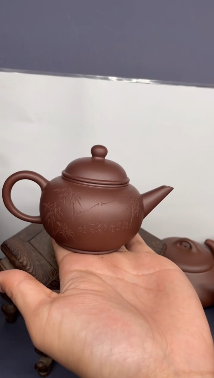 茶壶紫砂底槽清 标准水平 刻绘