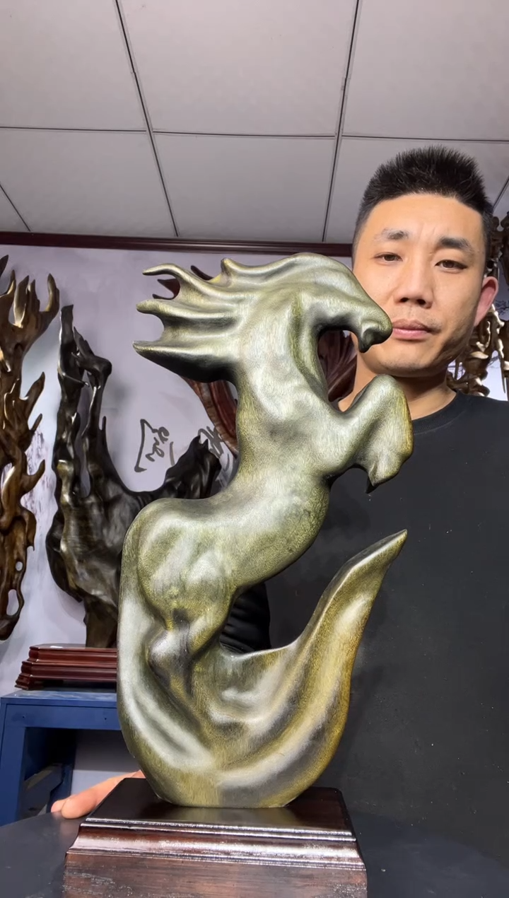 金丝楠木头款全****师金丝楠木工艺品摆件