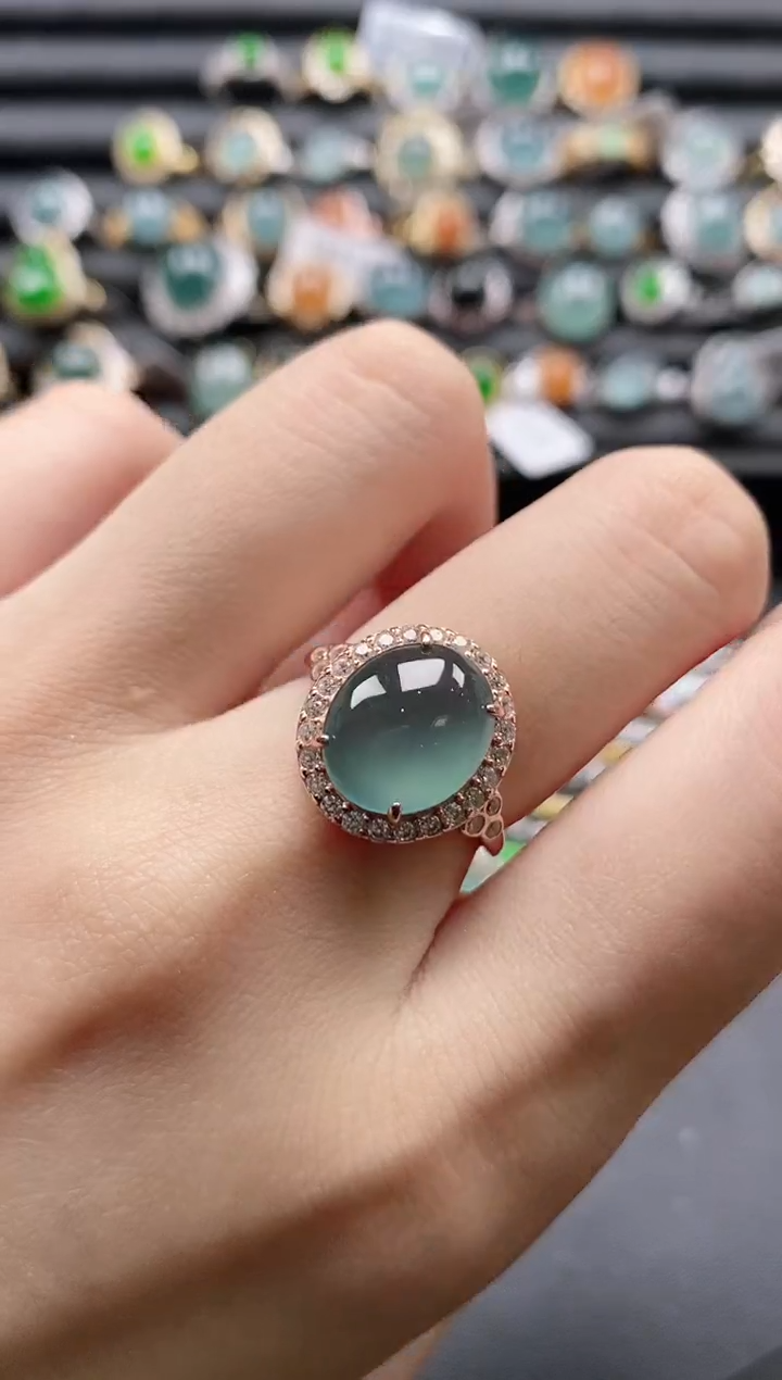 【闪购商品】翡翠戒指银S925镶嵌1111