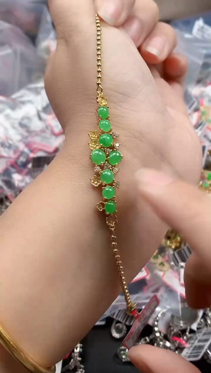 银S925镶嵌戒指翡翠天然A货缅甸翡翠