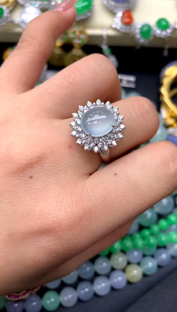 18K金镶嵌戒指翡翠355-中国好珍宝