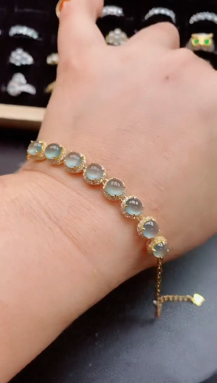 【闪购商品】翡翠手链银S925镶嵌5085050