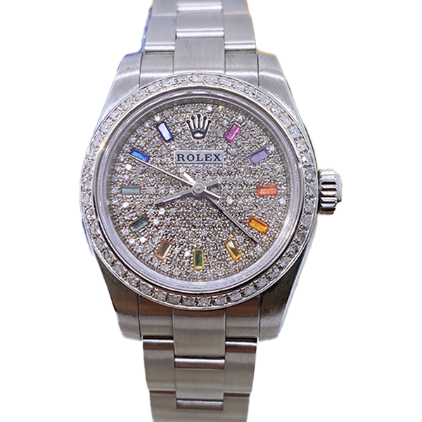 99新 Rolex/劳力士 老佛爷/劳力士176200后盘后钻/自动/单表/26mm