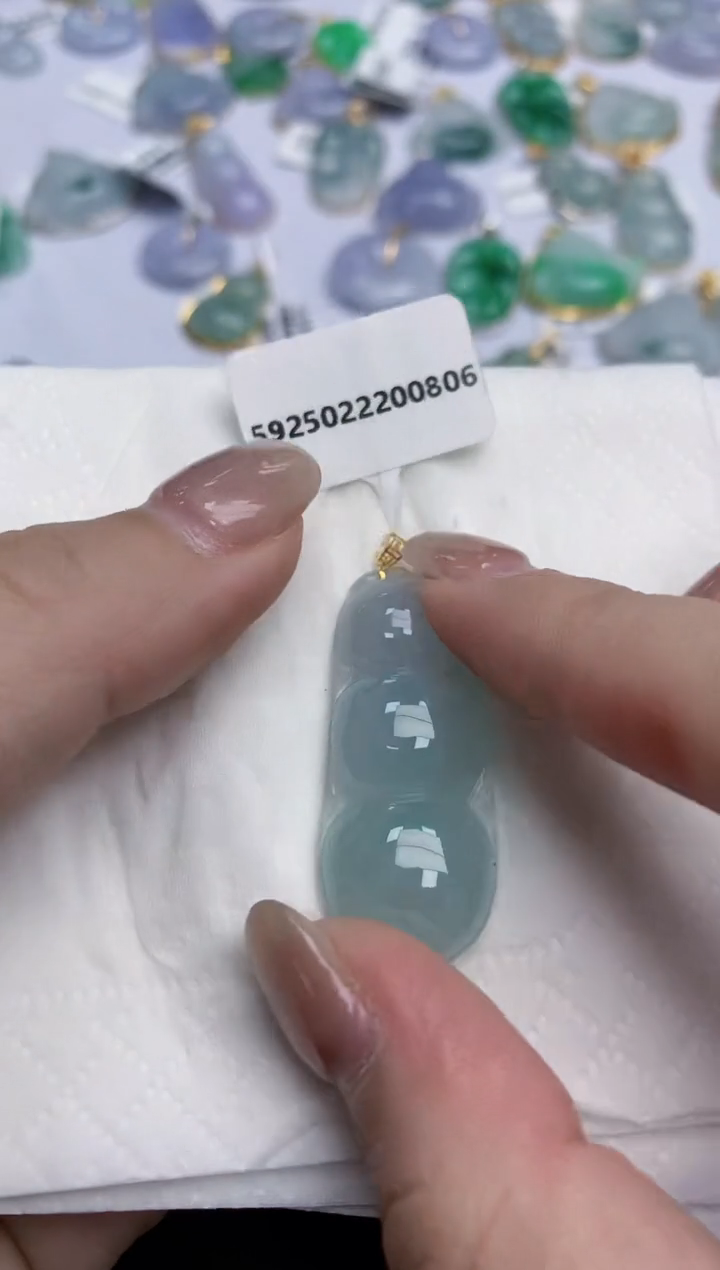 【闪购商品】翡翠颈饰18K金镶嵌天然缅甸翡翠A货