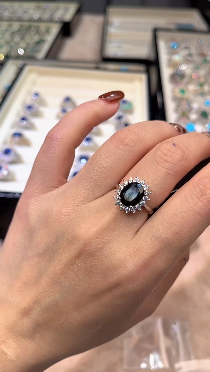 【闪购商品】定制蓝宝石蓝宝石戒指未镶嵌蓝宝石戒指