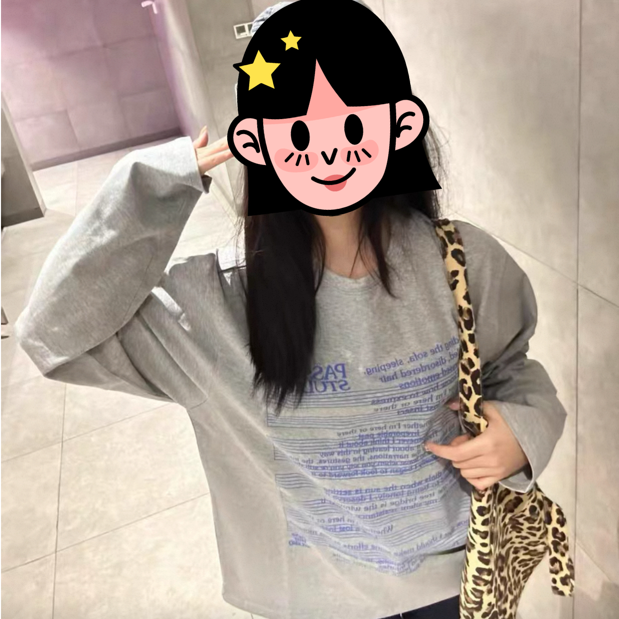 P+创意乐谱印花 男女同款长袖T恤