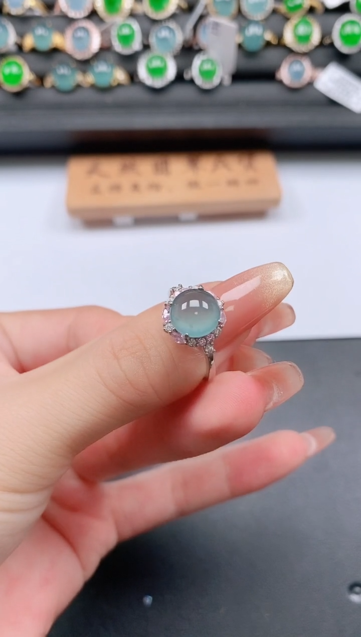 银S925镶嵌戒指翡翠11