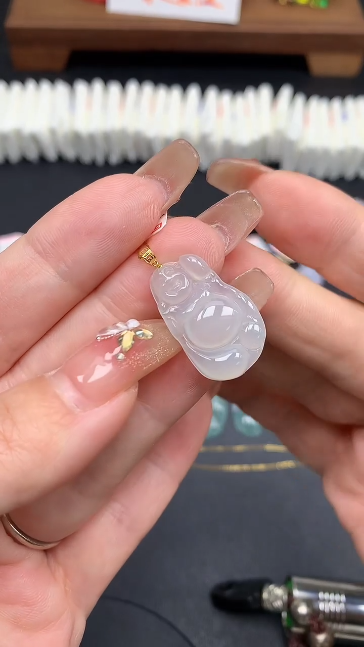 翡翠18K金镶嵌吊坠(不含链)MS181012