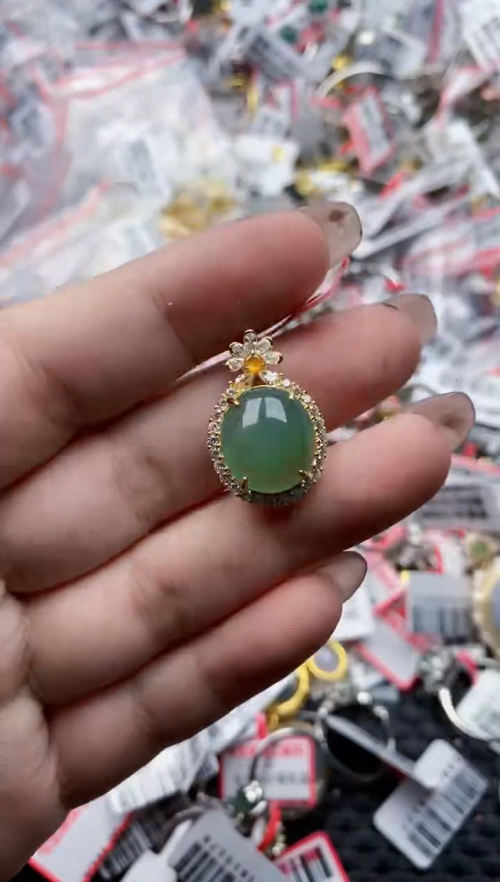 【闪购商品】翡翠戒指银S925镶嵌22222---9