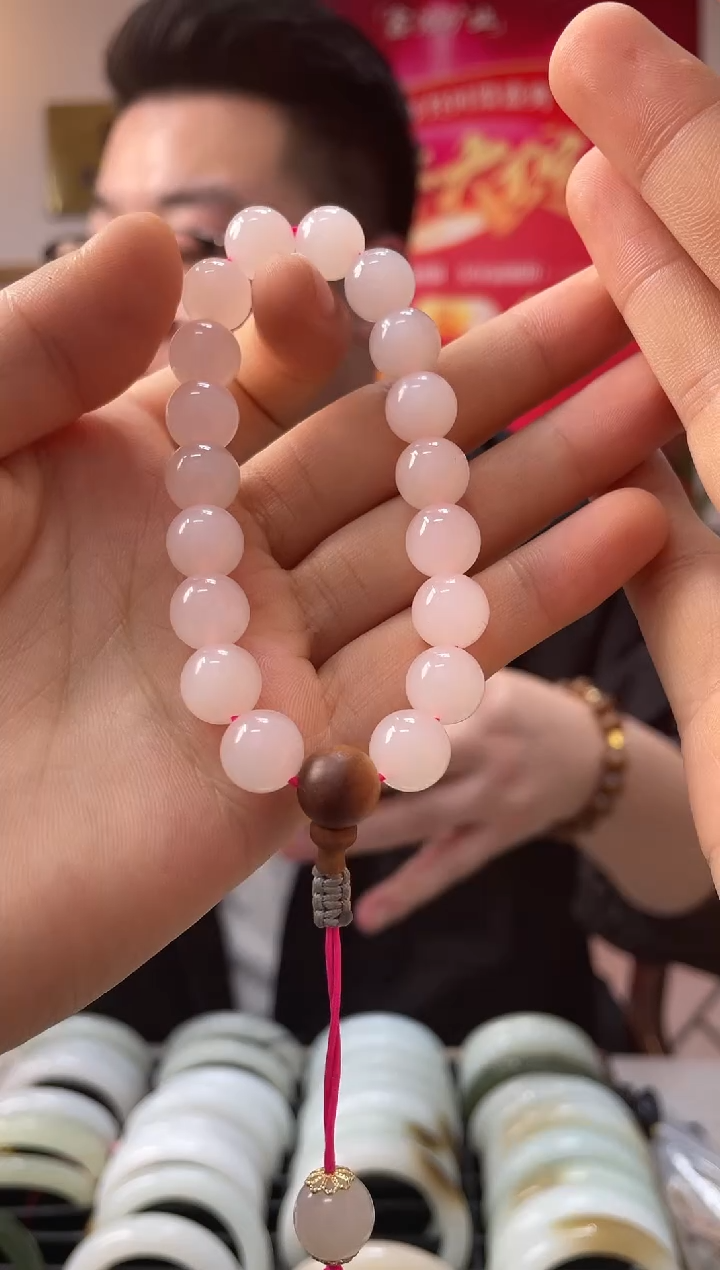【闪购商品】和田玉手串未镶嵌藕粉卡10-9发一件