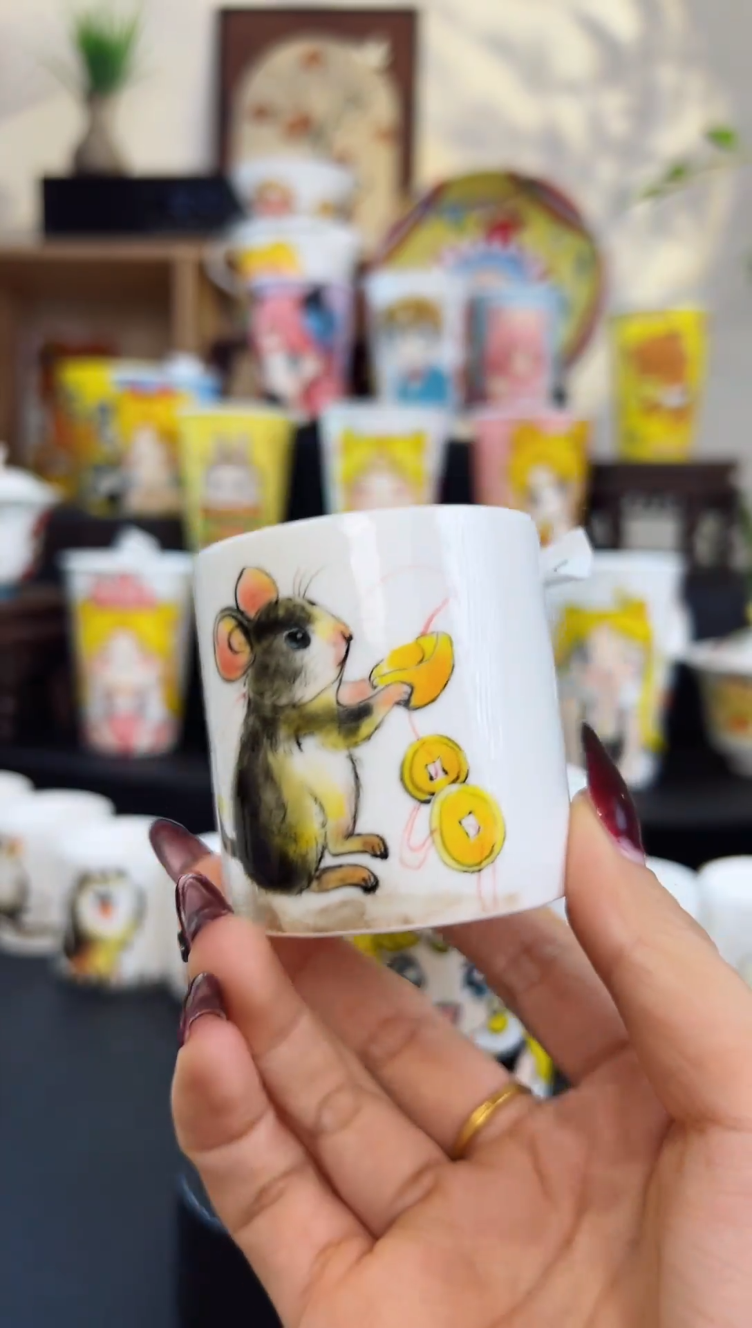 【闪购商品】摆件笙笙漫手工手绘陶瓷杯杯