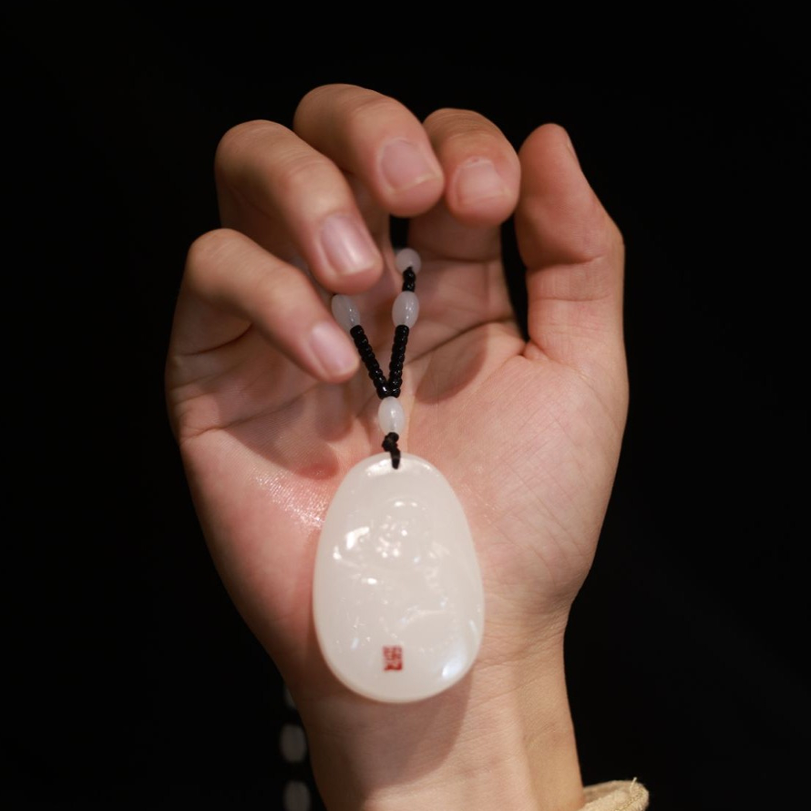 非金属仿水晶吊坠 笑口常开吊坠