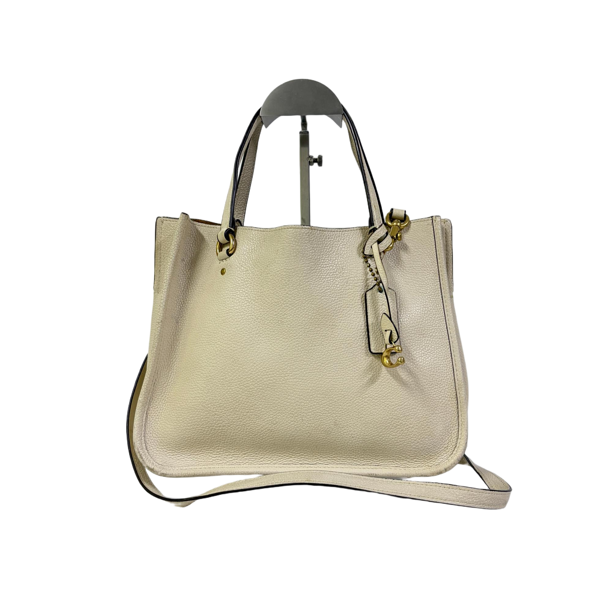 95新 COACH/蔻驰 白色全皮单肩手提包Y-51151-A托特包经典时尚