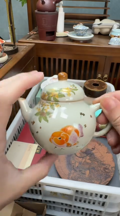 摆件陶茶具茶具茶具桂花金鱼葫芦壶