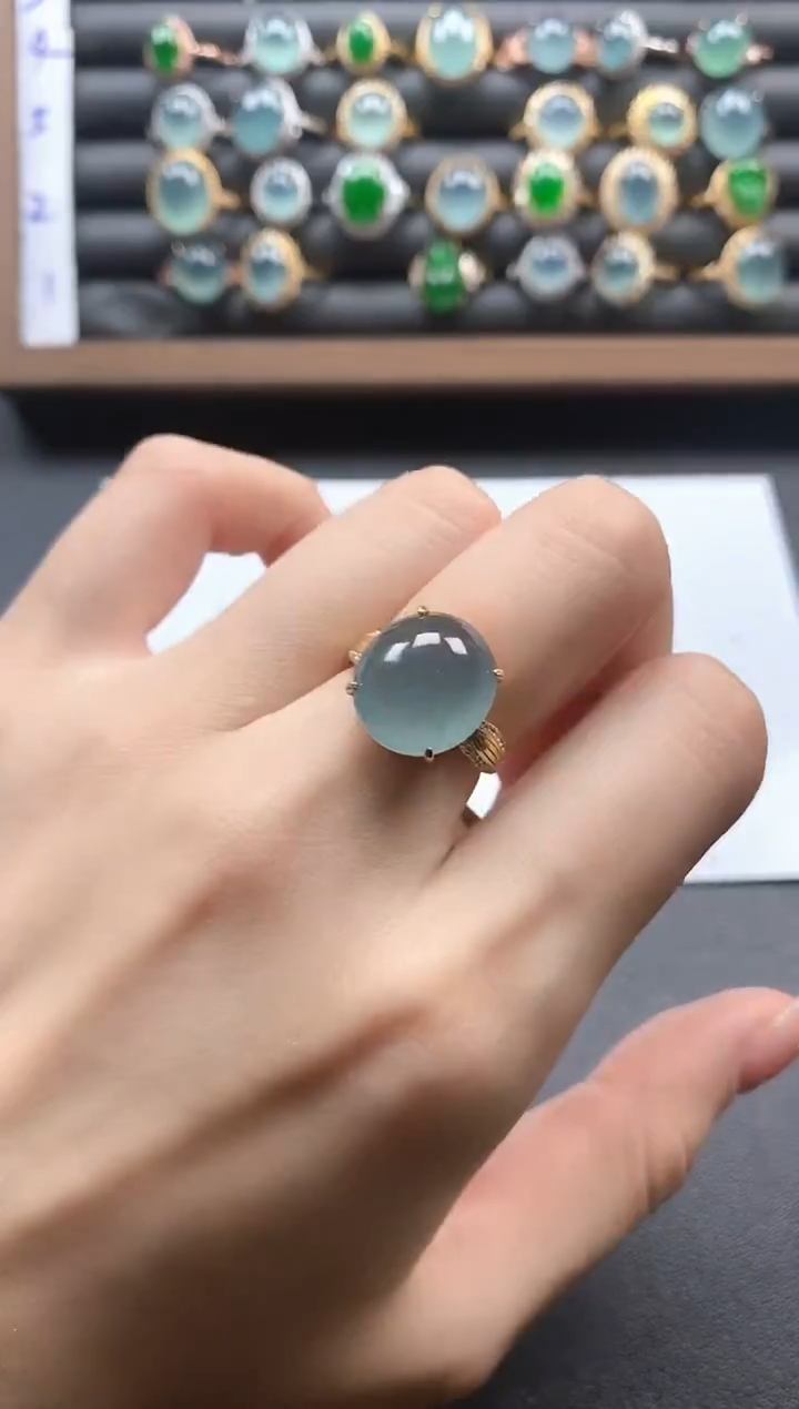 银S925镶嵌戒指翡翠51151