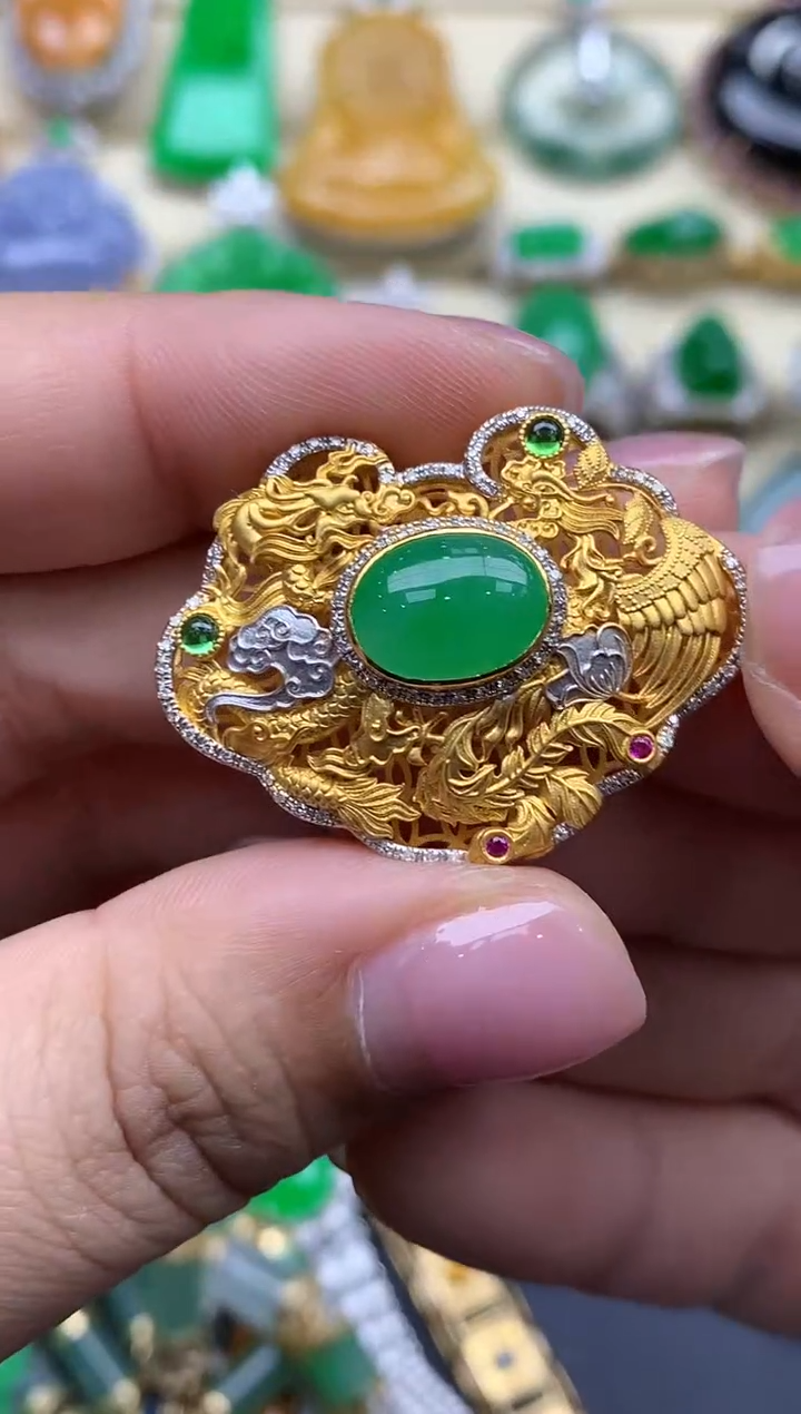 【闪购商品】翡翠颈饰18K金镶嵌641-中国好珍宝