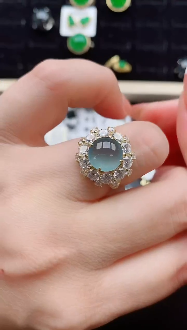 【闪购商品】翡翠戒指银S925镶嵌212122